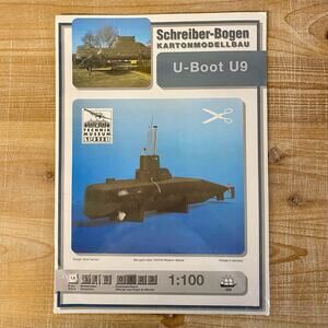 Writer-Sheet Kartonmodellbau U Boot U9 Paper Model Making Craft Sheets-Boat Ship